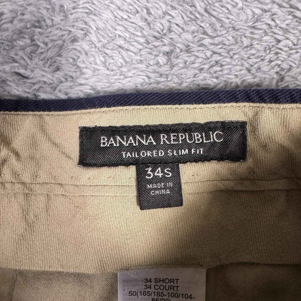 Banana Republic Pants Mens 34S Tailored Slim Olimpias Fabrics Indigo Trouser